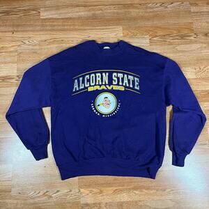 Vintage Alcorn State Braves Crewneck Sweater Purple Men’s Sz XL Preowned